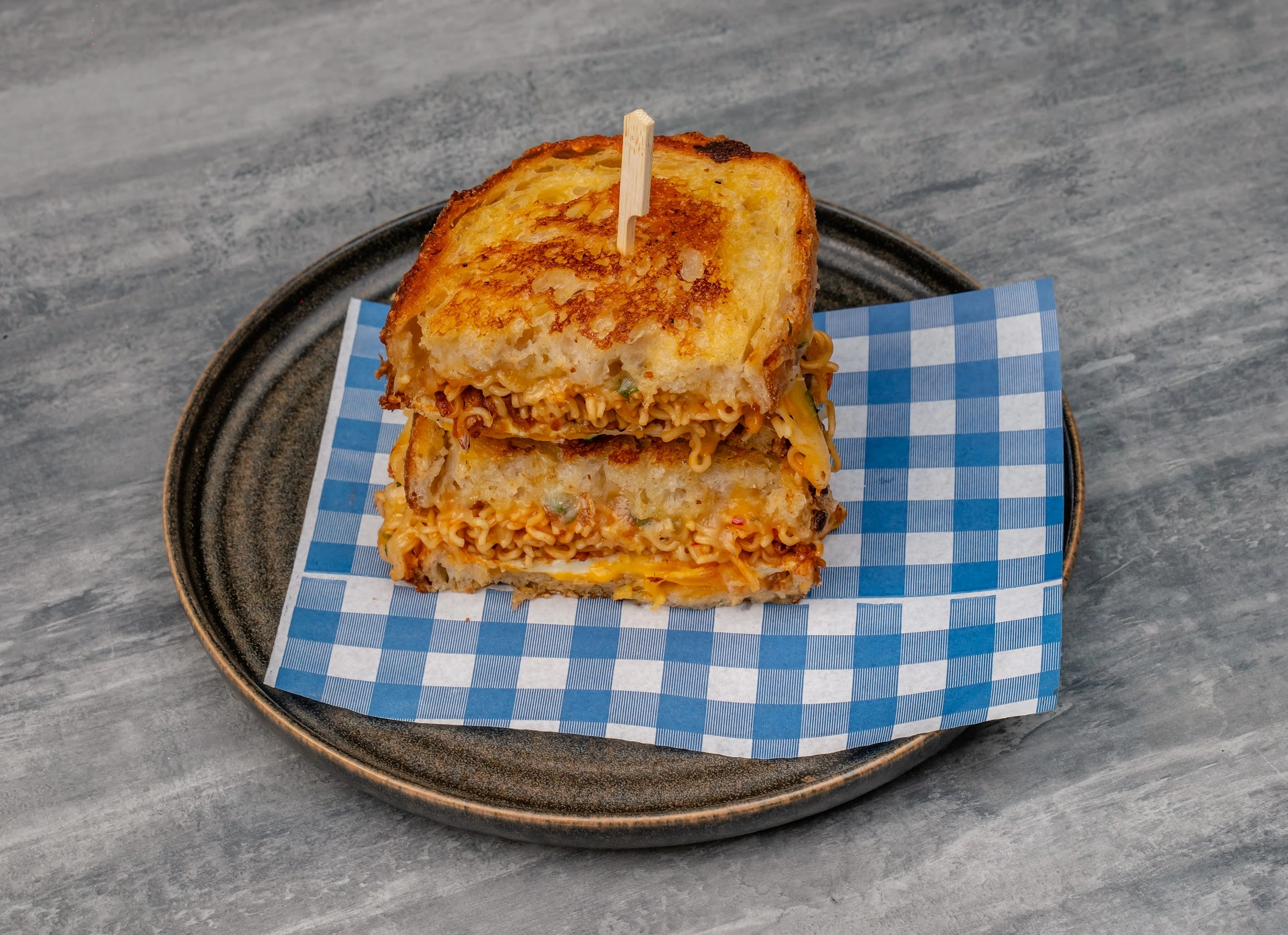 Vegetarian Cheese and Tomato Toastie made with three cheeses and fresh tomato